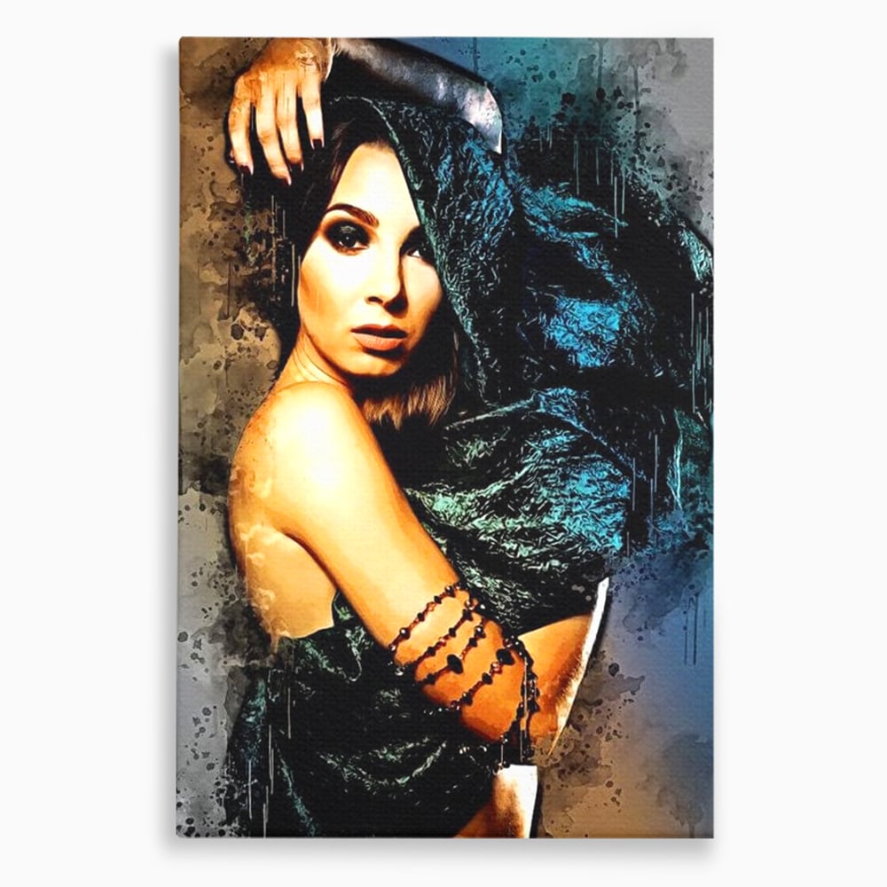 Tablou canvas cu tablou canvas portret femeie misterioasa, fara rama, pe sasiu de lemn